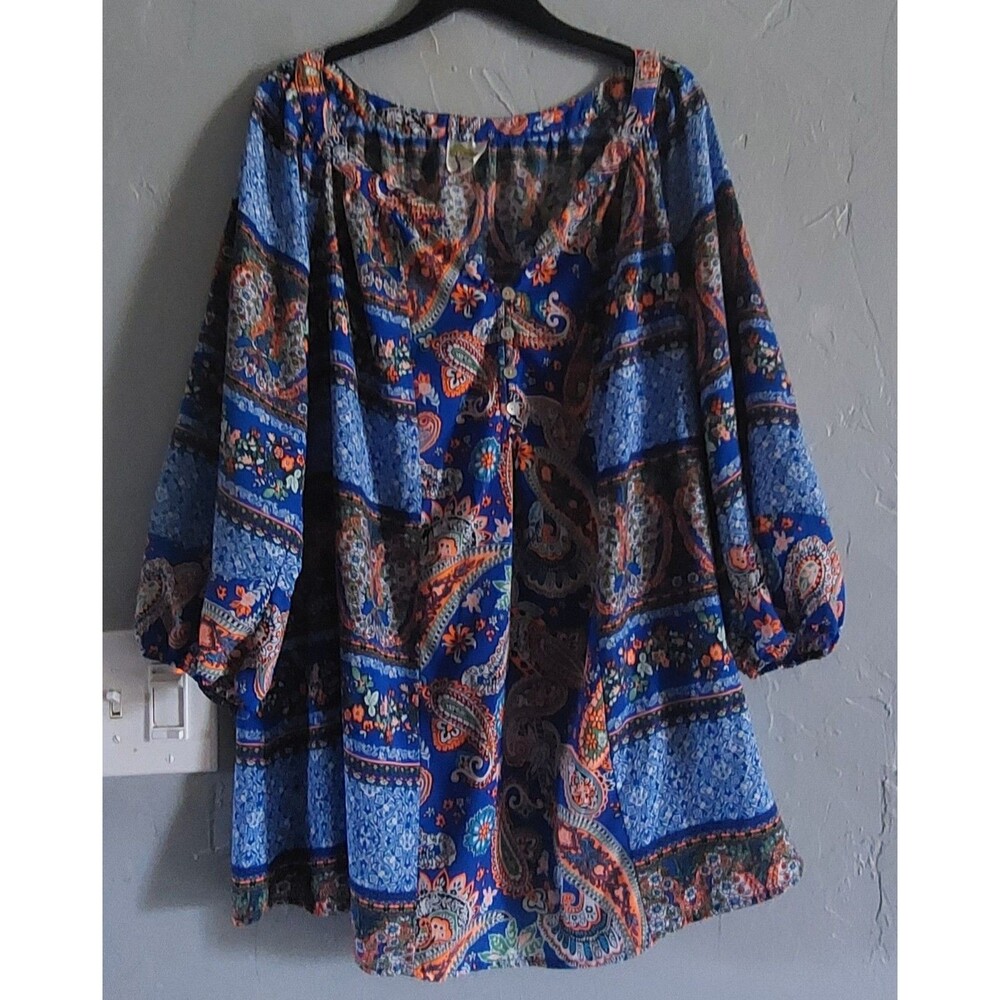 Fig And Flower  Tops Blouse Women Size 3X Preppy, 24 Inch Of Armp To Armp